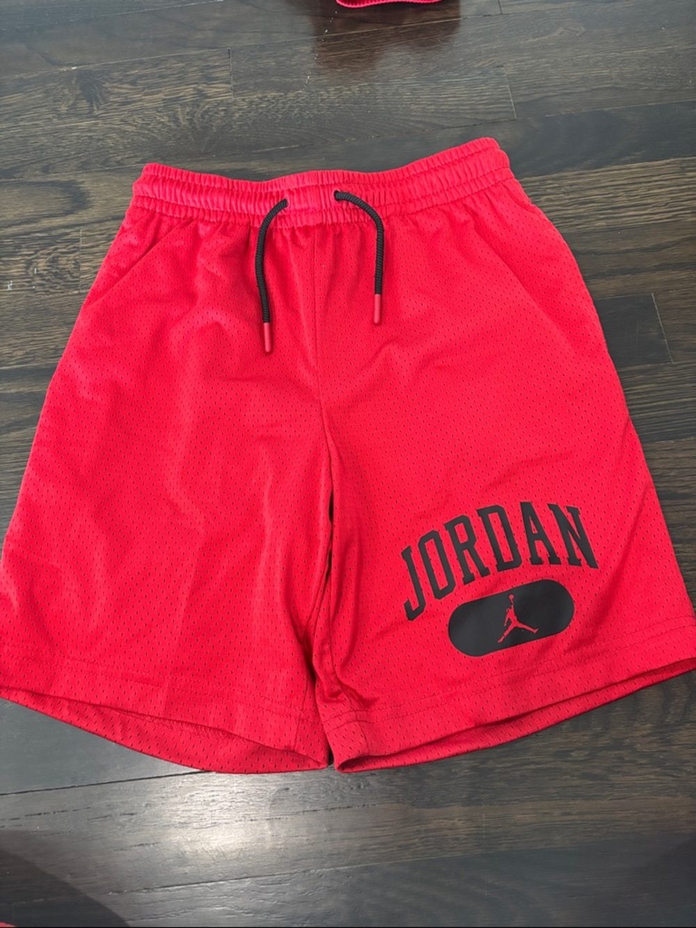 Red Jordan basketball shorts